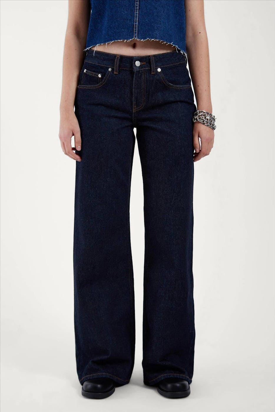 Dr. Denim - Donkerblauwe Stream Rinse jeans