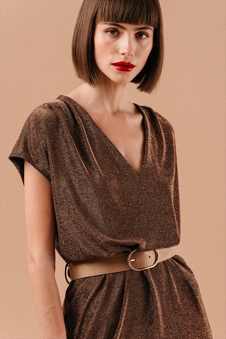 Grace & Mila - Donkerbruin Lydie kleed