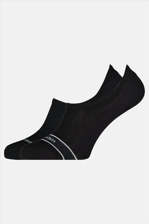 Calvin Klein - Zwarte Footie High Cut In Shoe Sokken, One Size