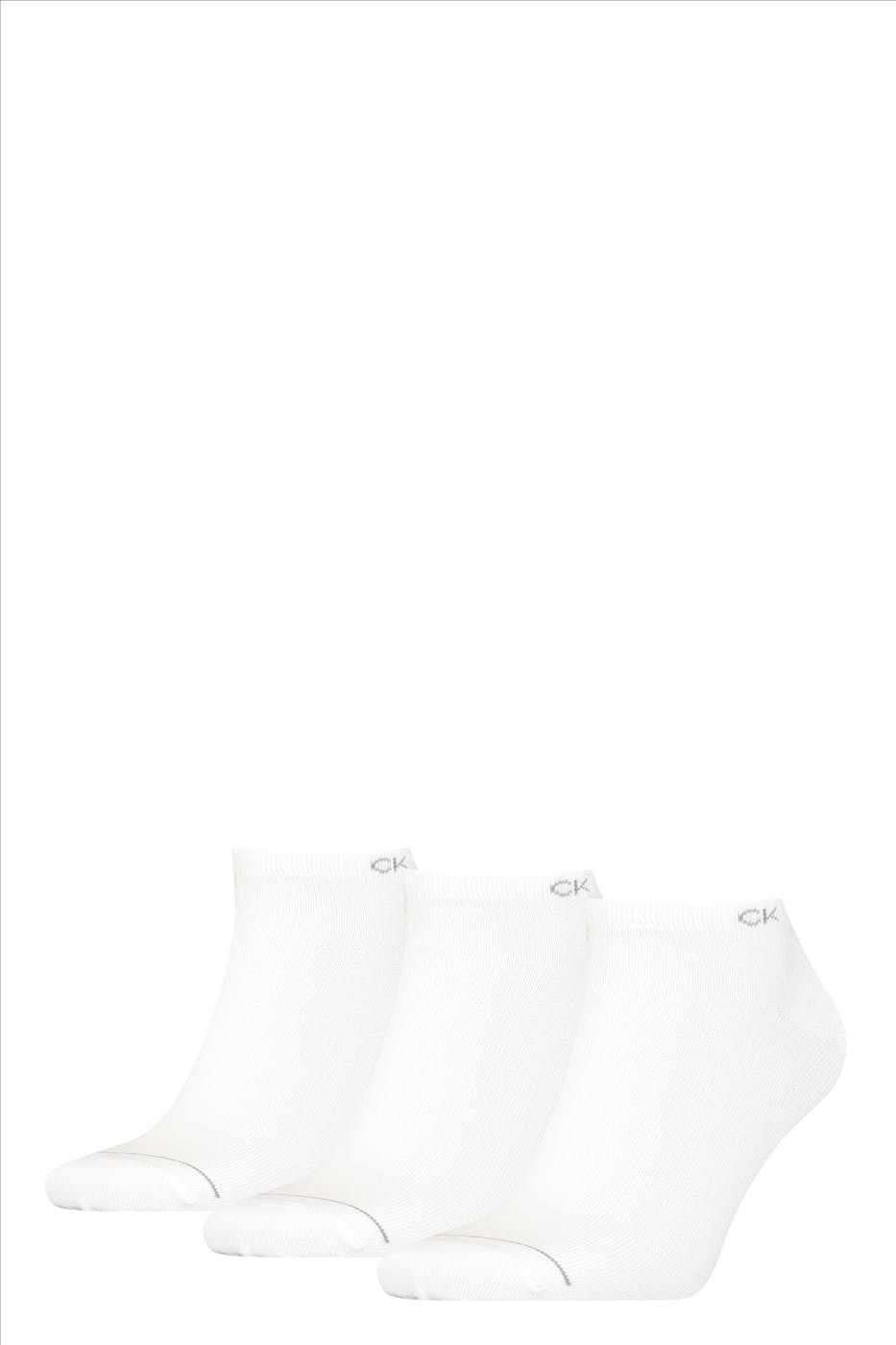 Calvin Klein - Witte 3-pack sneakersokken, one size