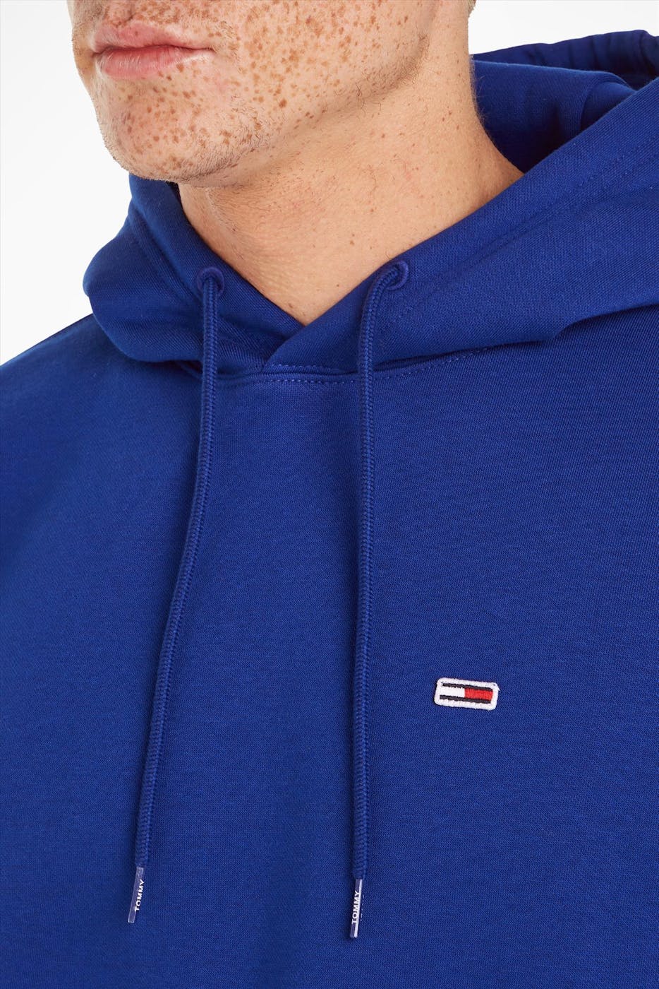 Tommy Jeans - Kobaltblauwe Fleece hoodie