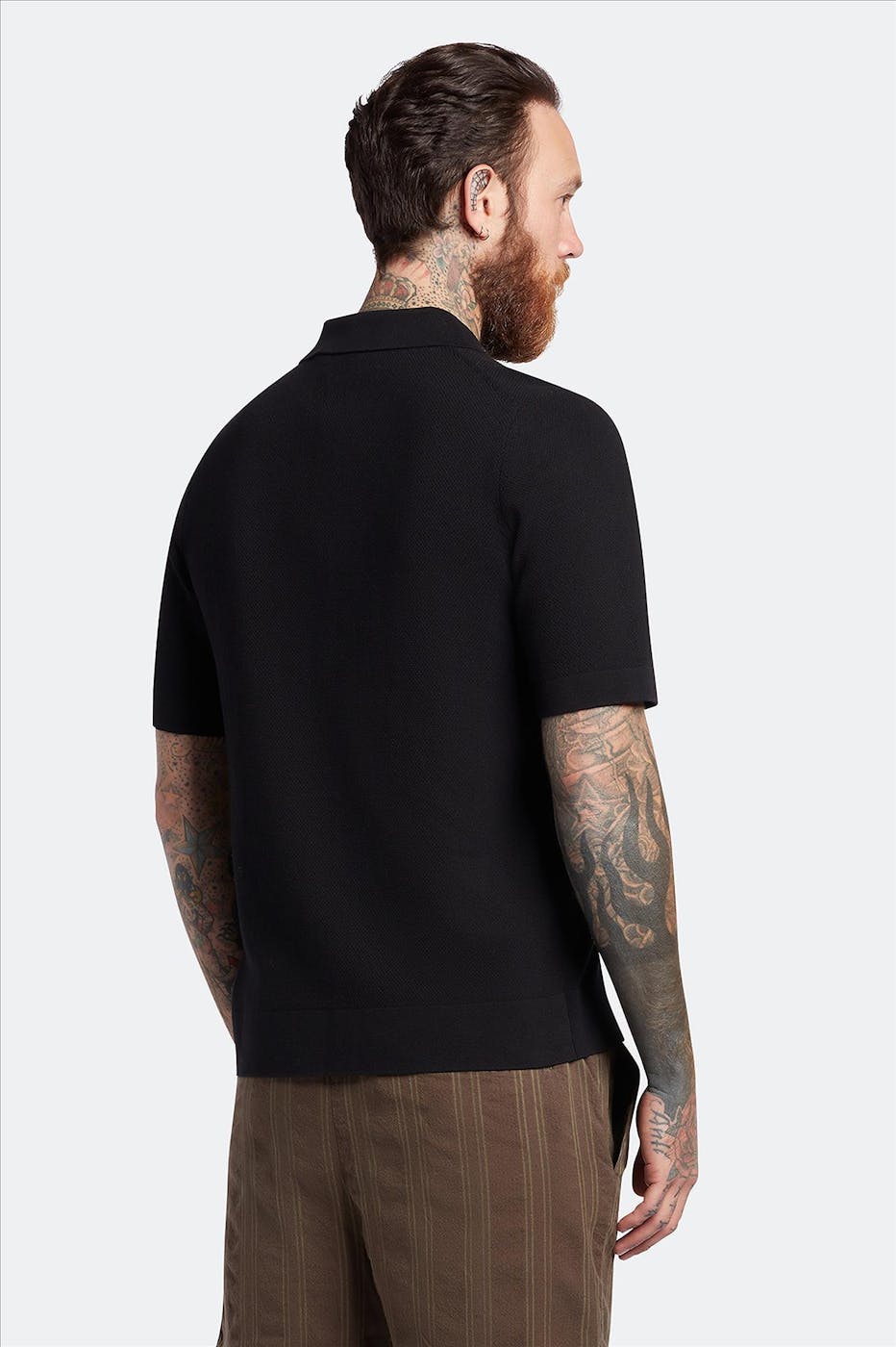 Lyle & Scott - Zwarte Textured polo