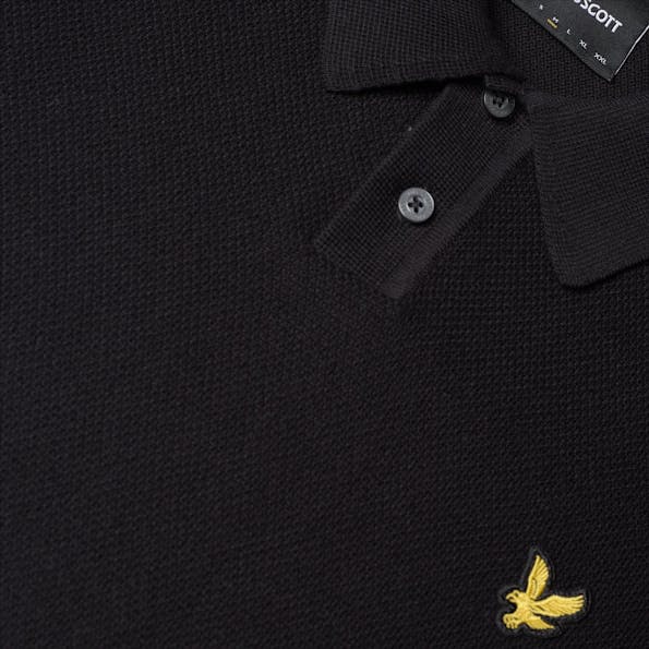 Lyle & Scott - Zwarte Textured polo