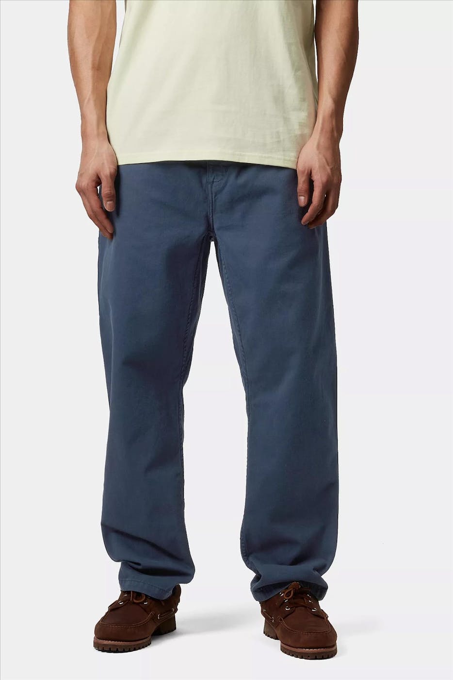 Carhartt WIP - Donkerblauwe Flint regular tapered broek