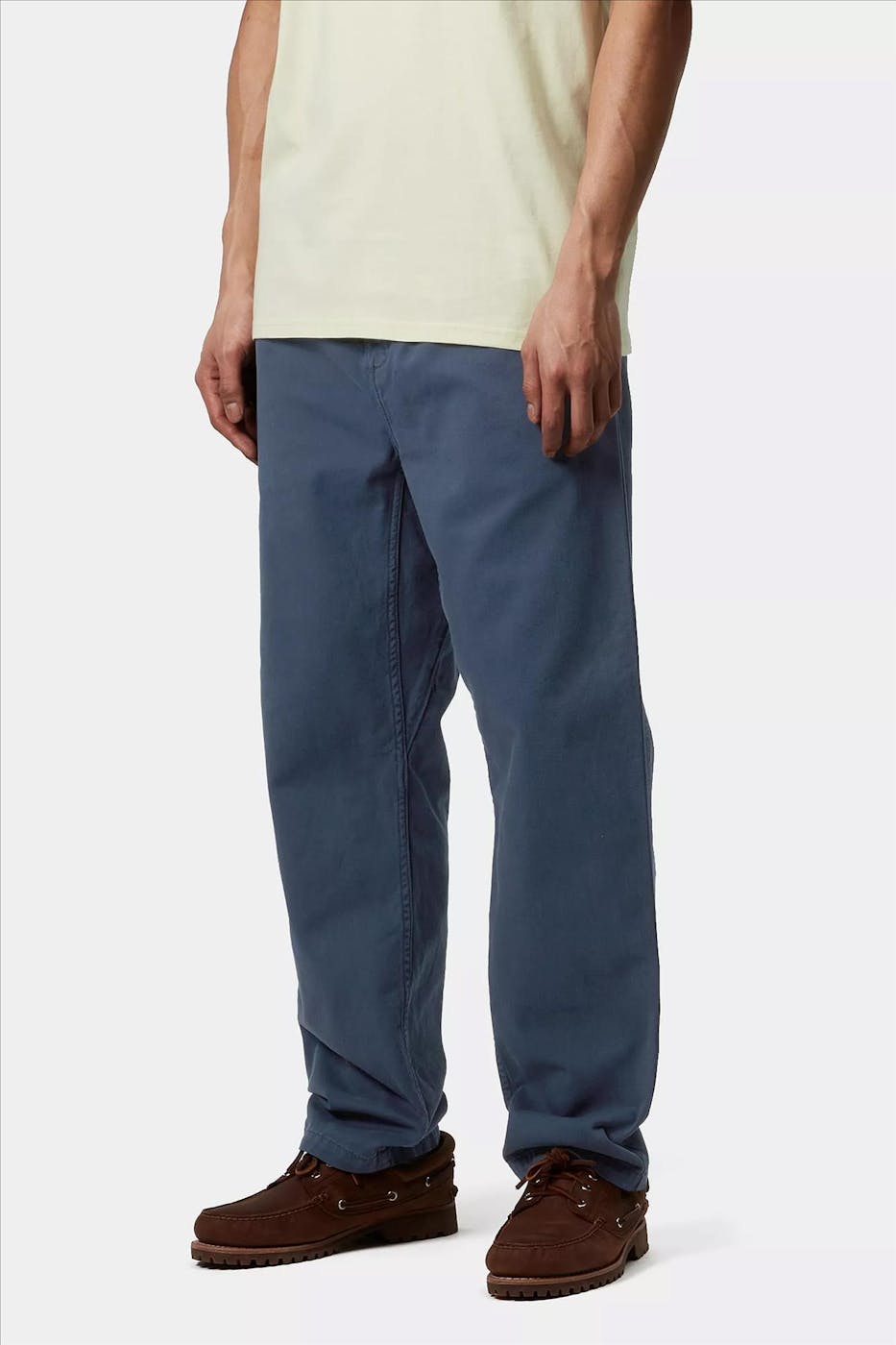 Carhartt WIP - Donkerblauwe Flint regular tapered broek