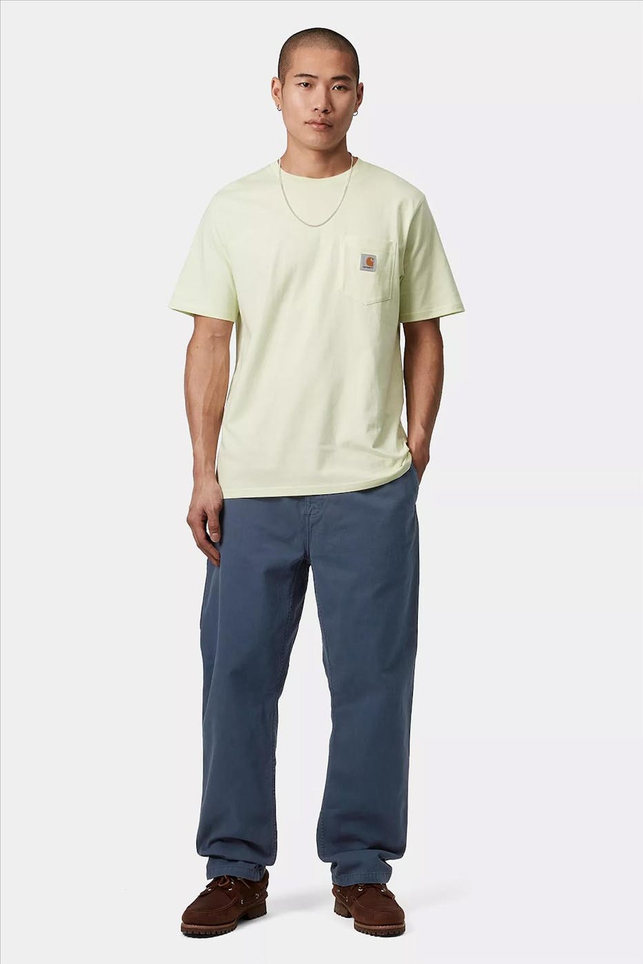 Carhartt WIP - Donkerblauwe Flint regular tapered broek