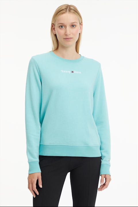 Tommy Jeans - Turquoise Serif Logo sweater