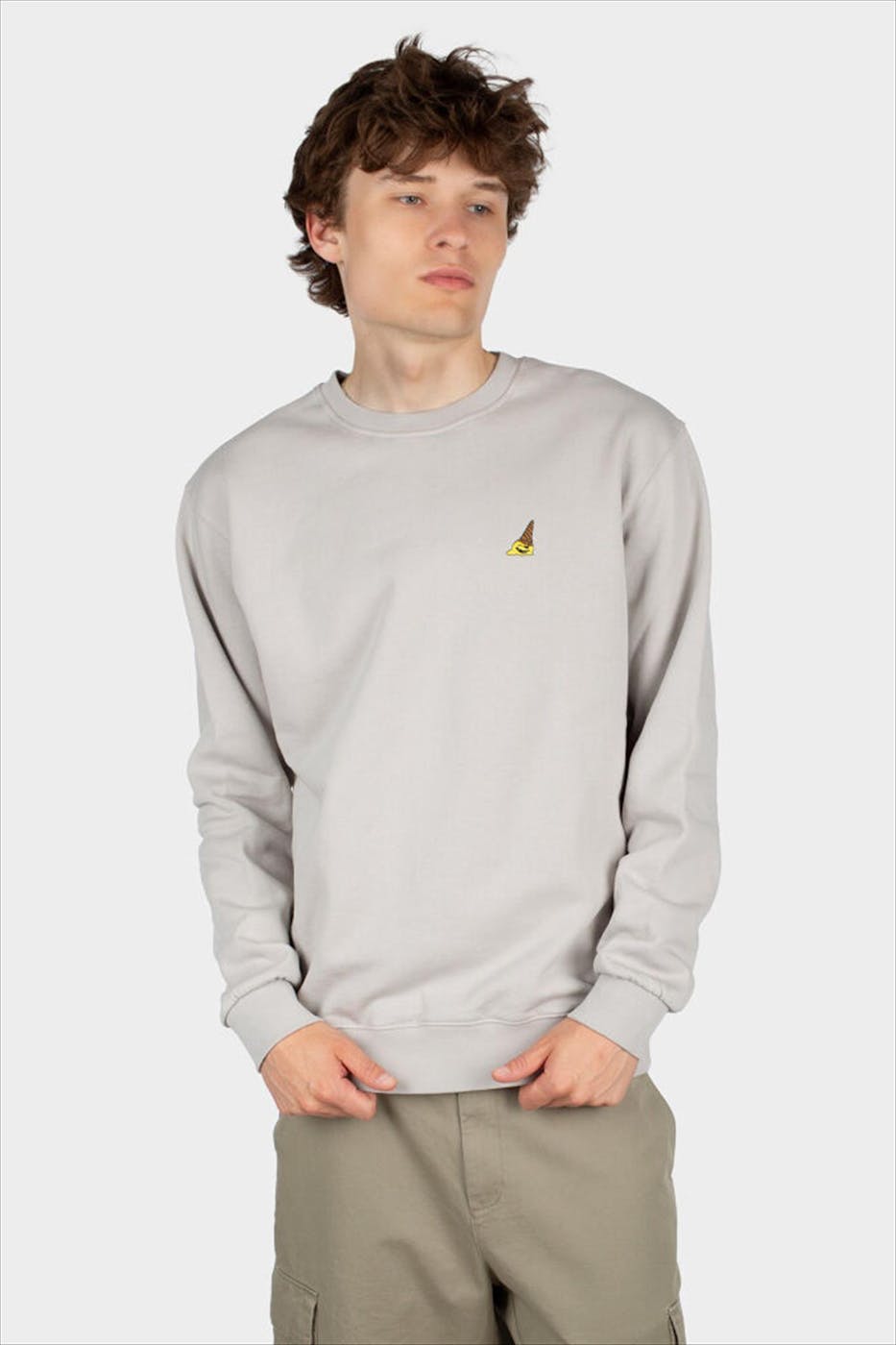 Iriedaily - Lichtgrijze Melted Matter sweater