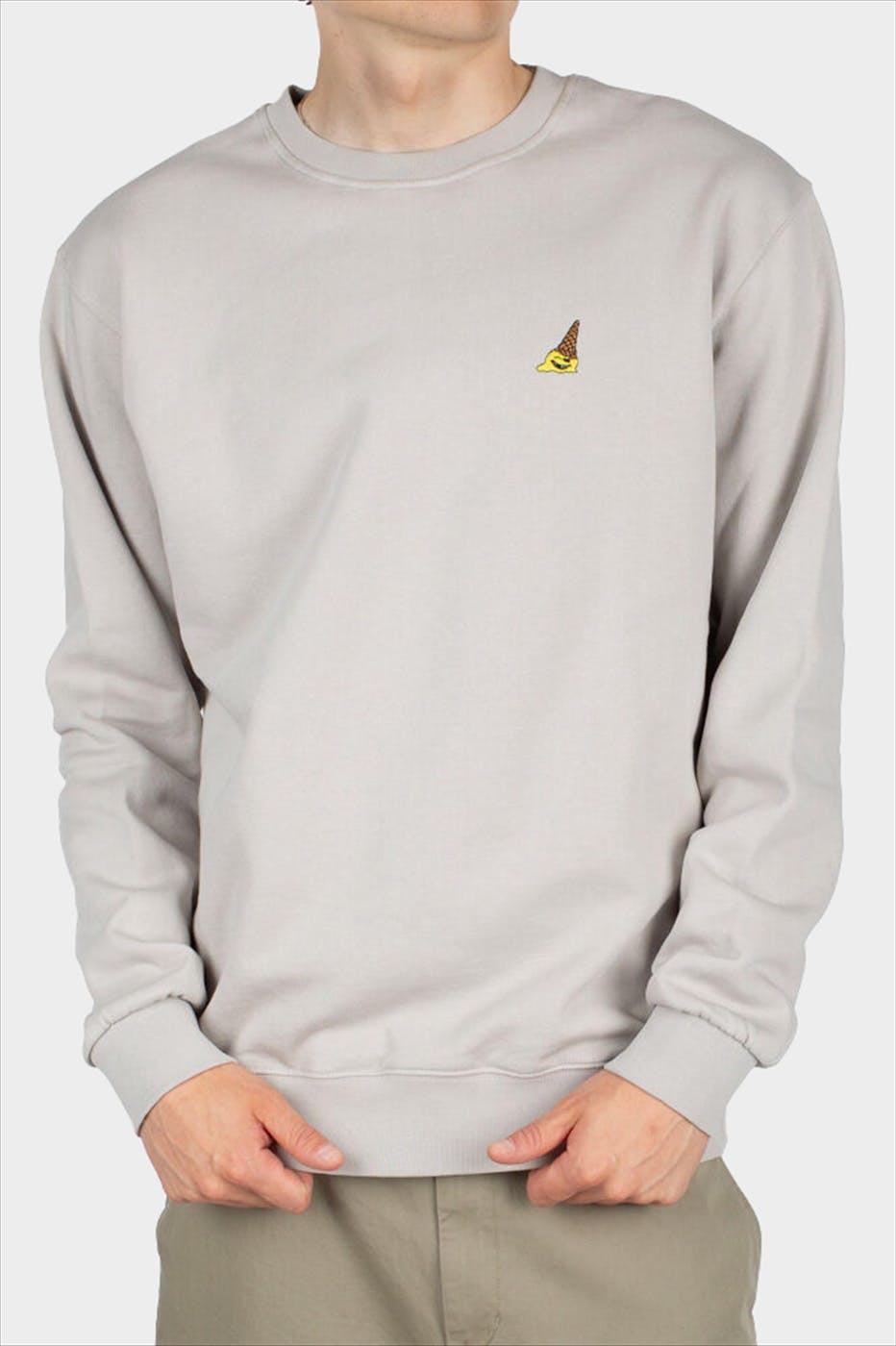Iriedaily - Lichtgrijze Melted Matter sweater