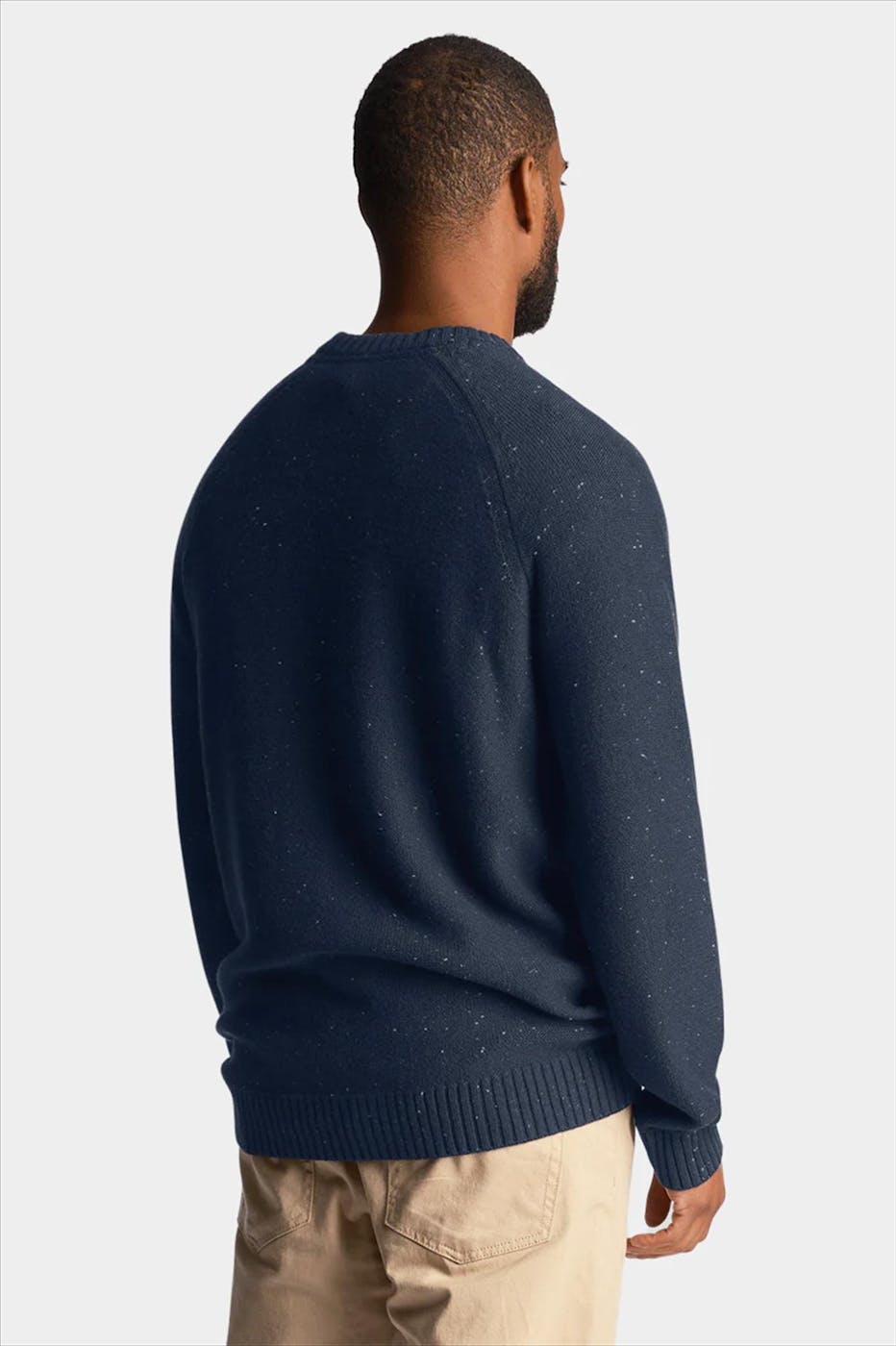 Lyle & Scott - Donkerblauwe Raglan Donegal trui
