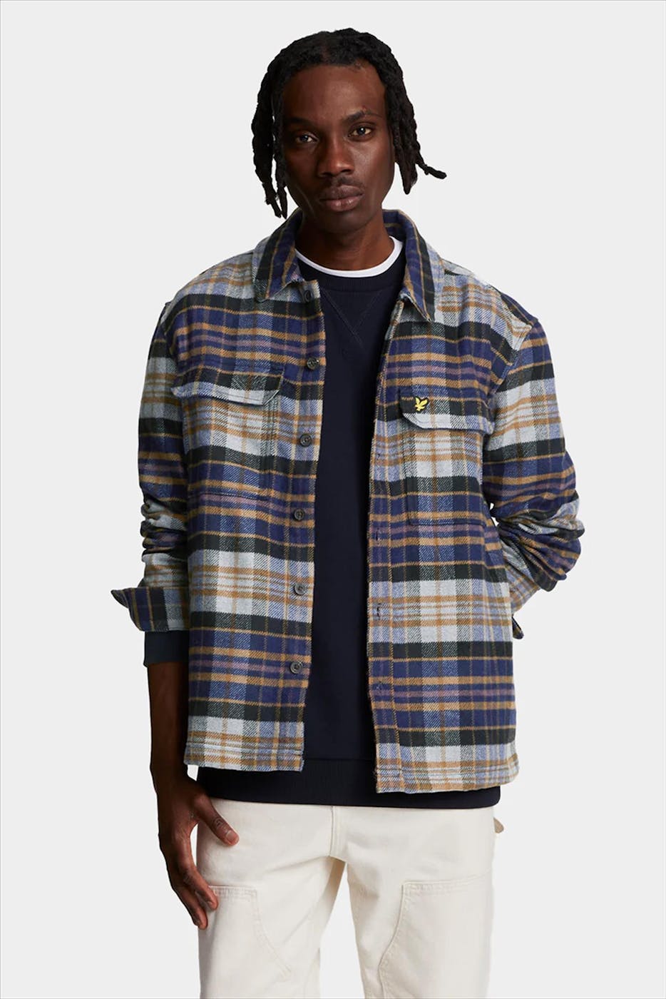 Lyle & Scott - Blauw Check Flannel hemd