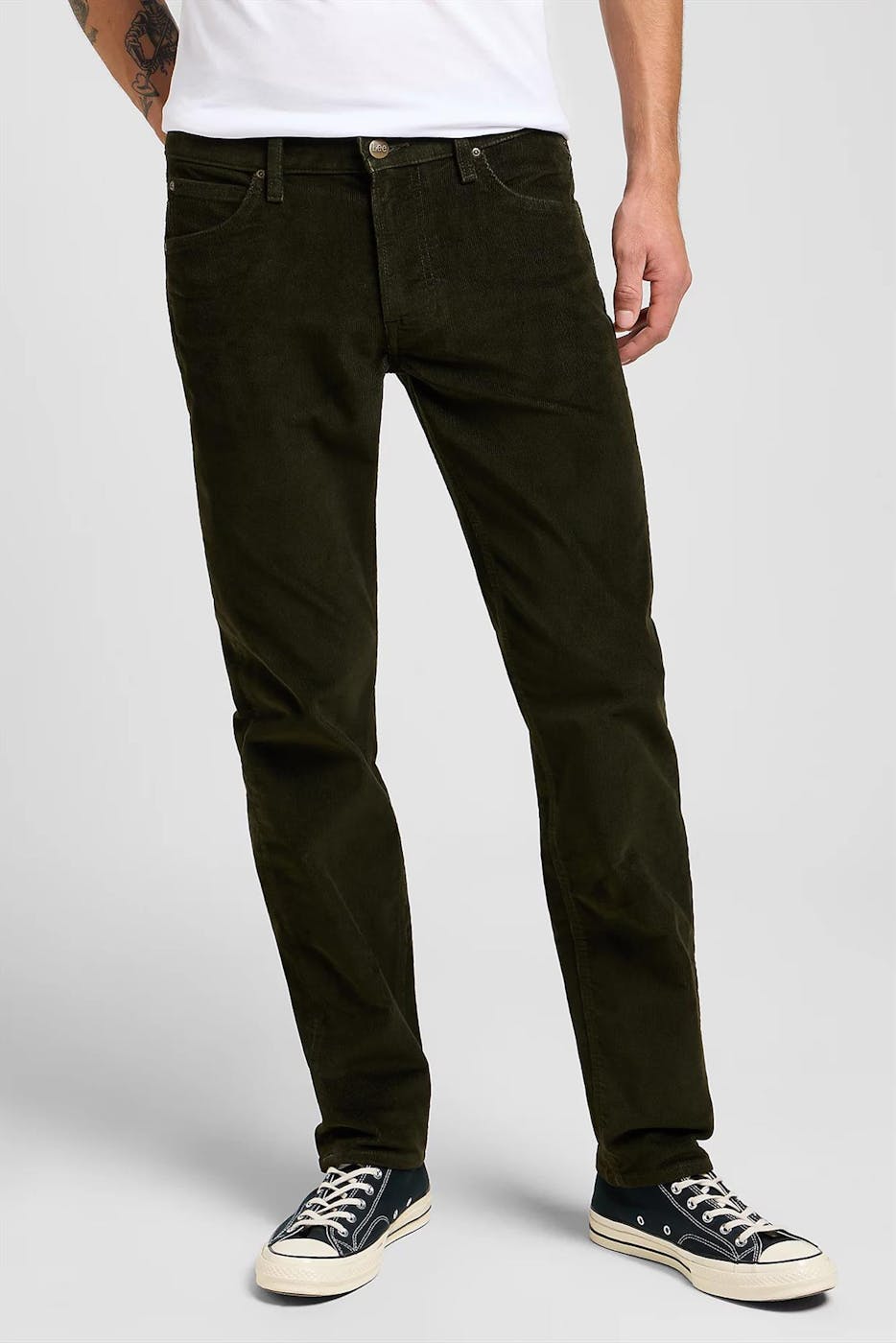 Lee - Donkergroene Daren Corduroy broek