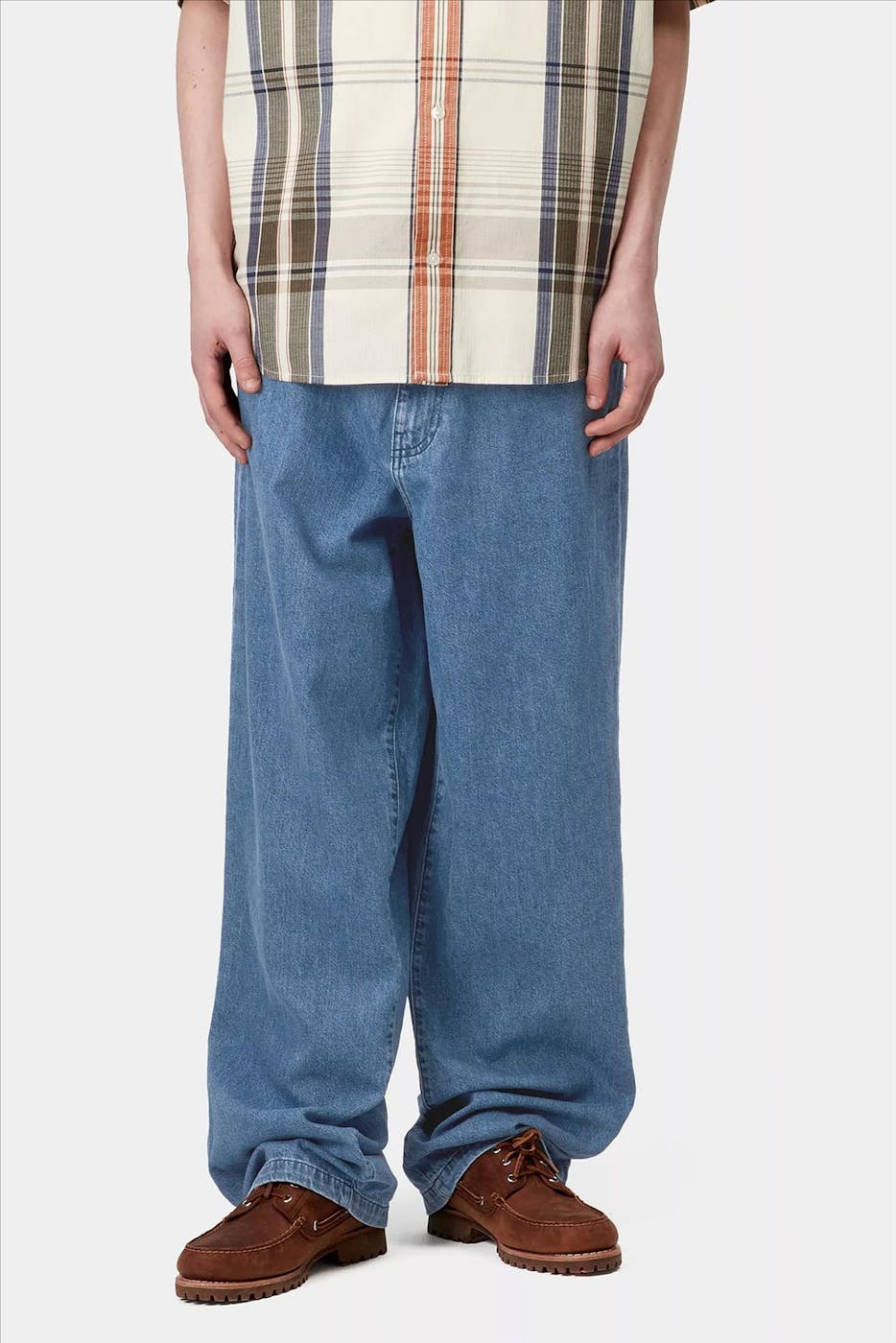 Carhartt WIP - Donkerblauwe Lucas loose tapered jeans