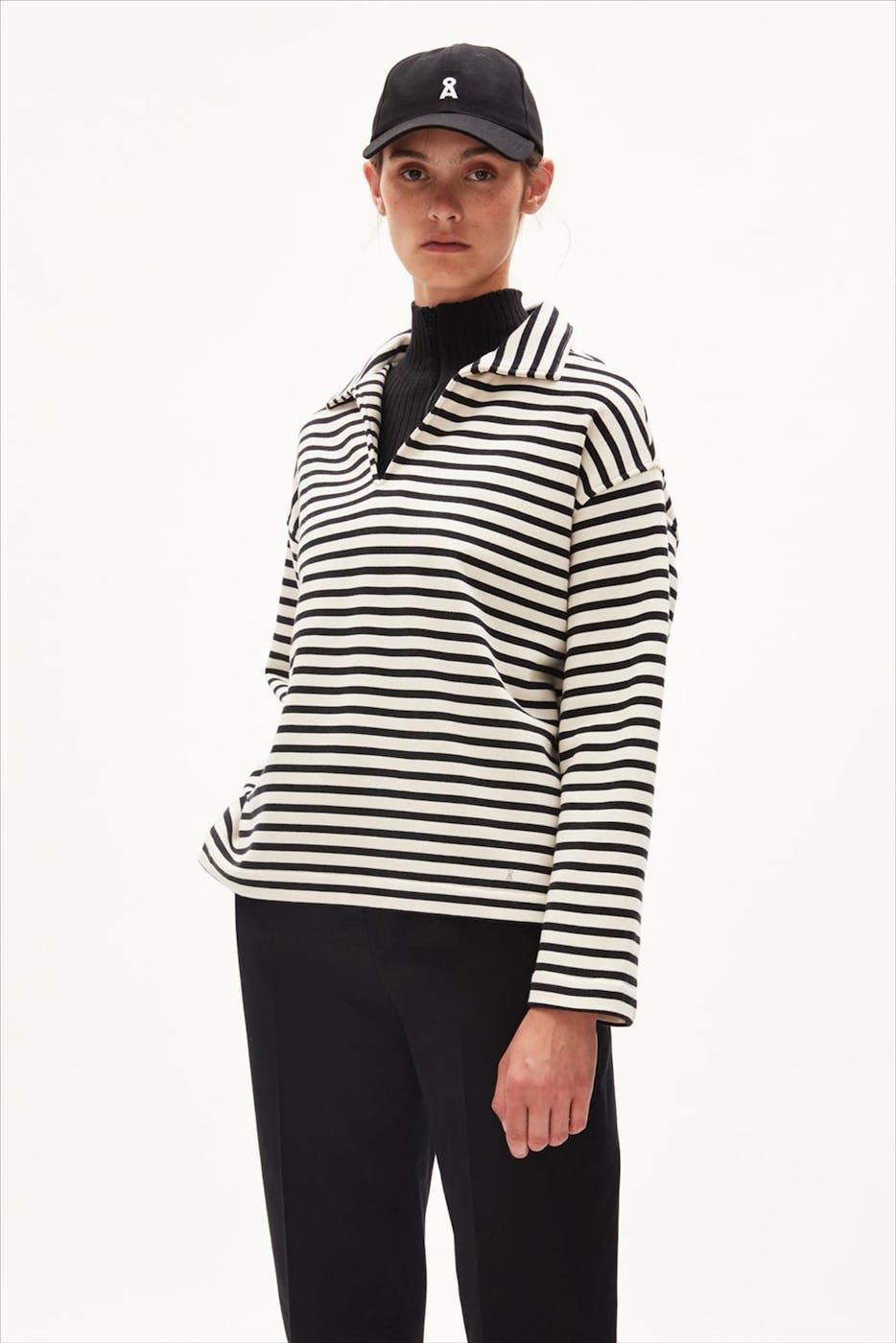 Armed Angels - Zwart-witte Nairaa Stripe sweater