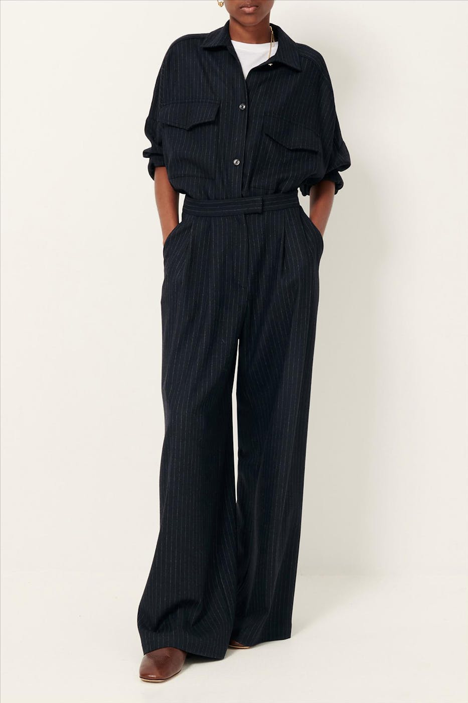 Sessùn - Donkerblauwe Orozco blouse
