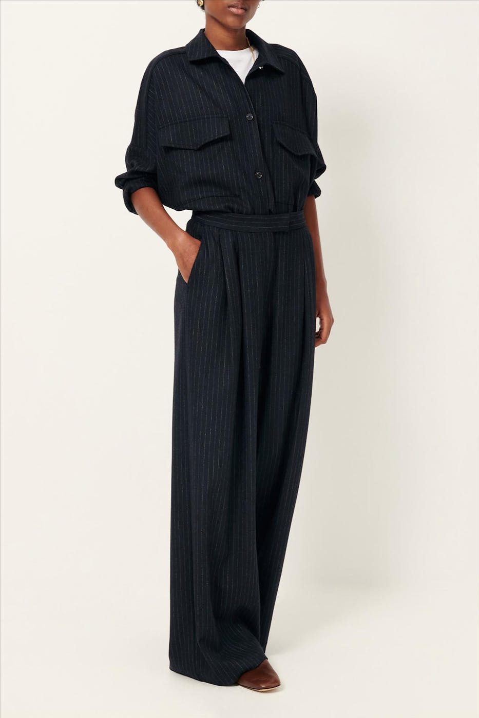 Sessùn - Donkerblauwe Orozco blouse