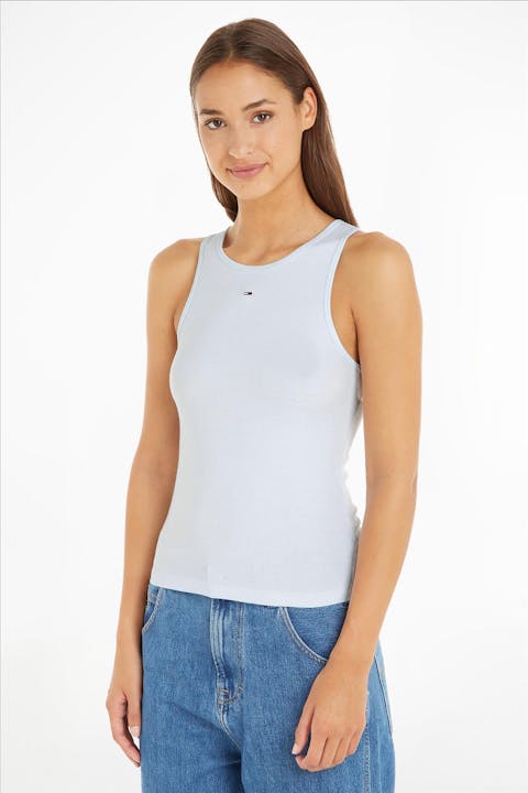 Tommy Jeans - Lichtblauwe Essential Rib top