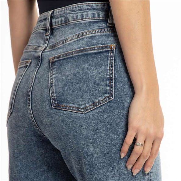 Minimum - Grijsblauwe snow washed Kimal straight cropped jeans