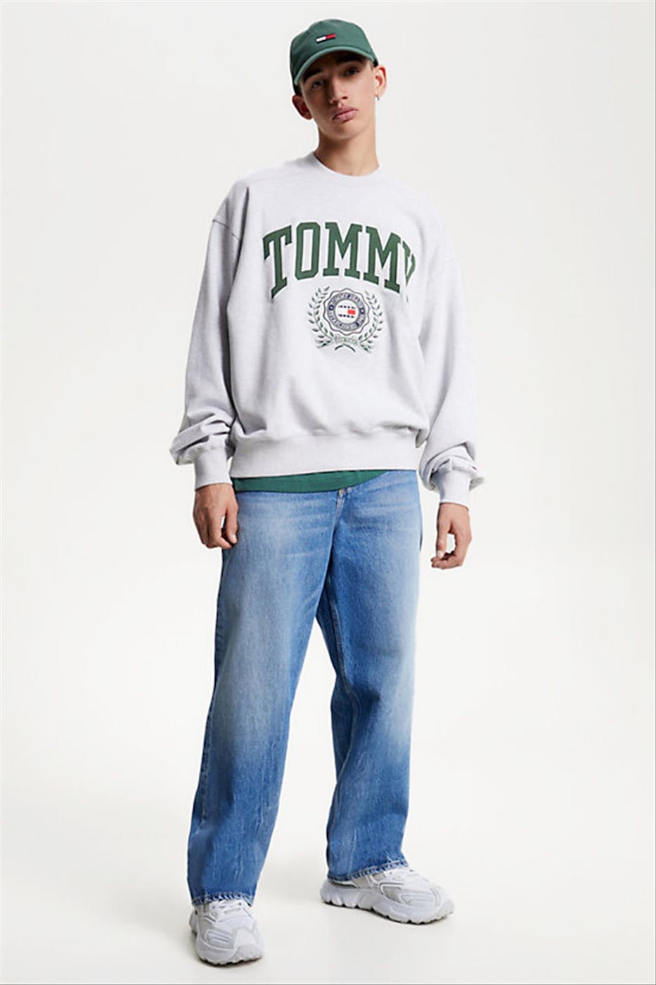 Tommy Jeans - Lichtgrijze College Graphic sweater