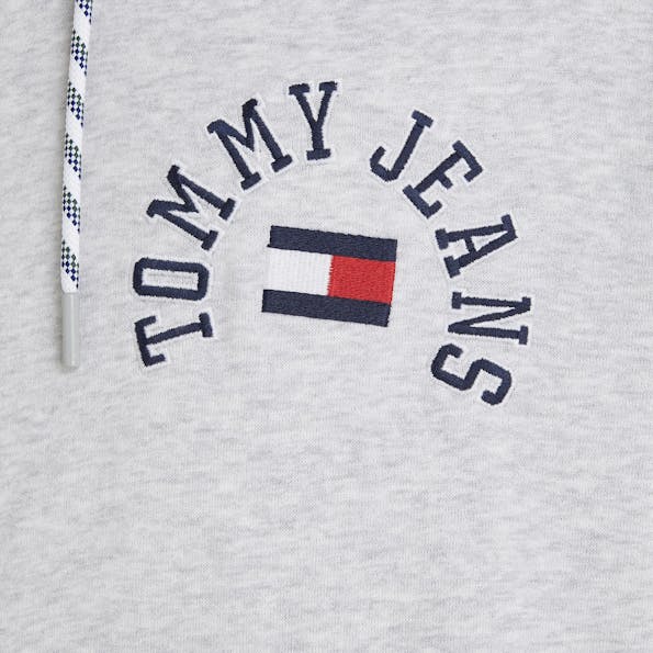 Tommy Jeans - Lichtgrijze Arched Logo hoodie