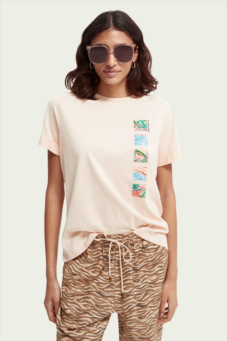 Scotch & Soda - Roze sun seekers T-shirt