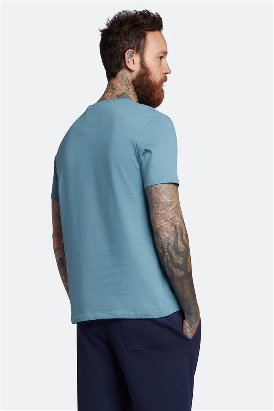 Lyle & Scott - Blauwe Contrast Pocket T-shirt