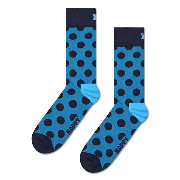Happy Socks - Blauwe Big Dot sokken, maat: 36-40