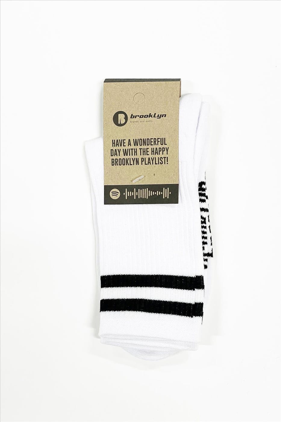 Brooklyn - Wit-zwarte sportsokken, maat: one size