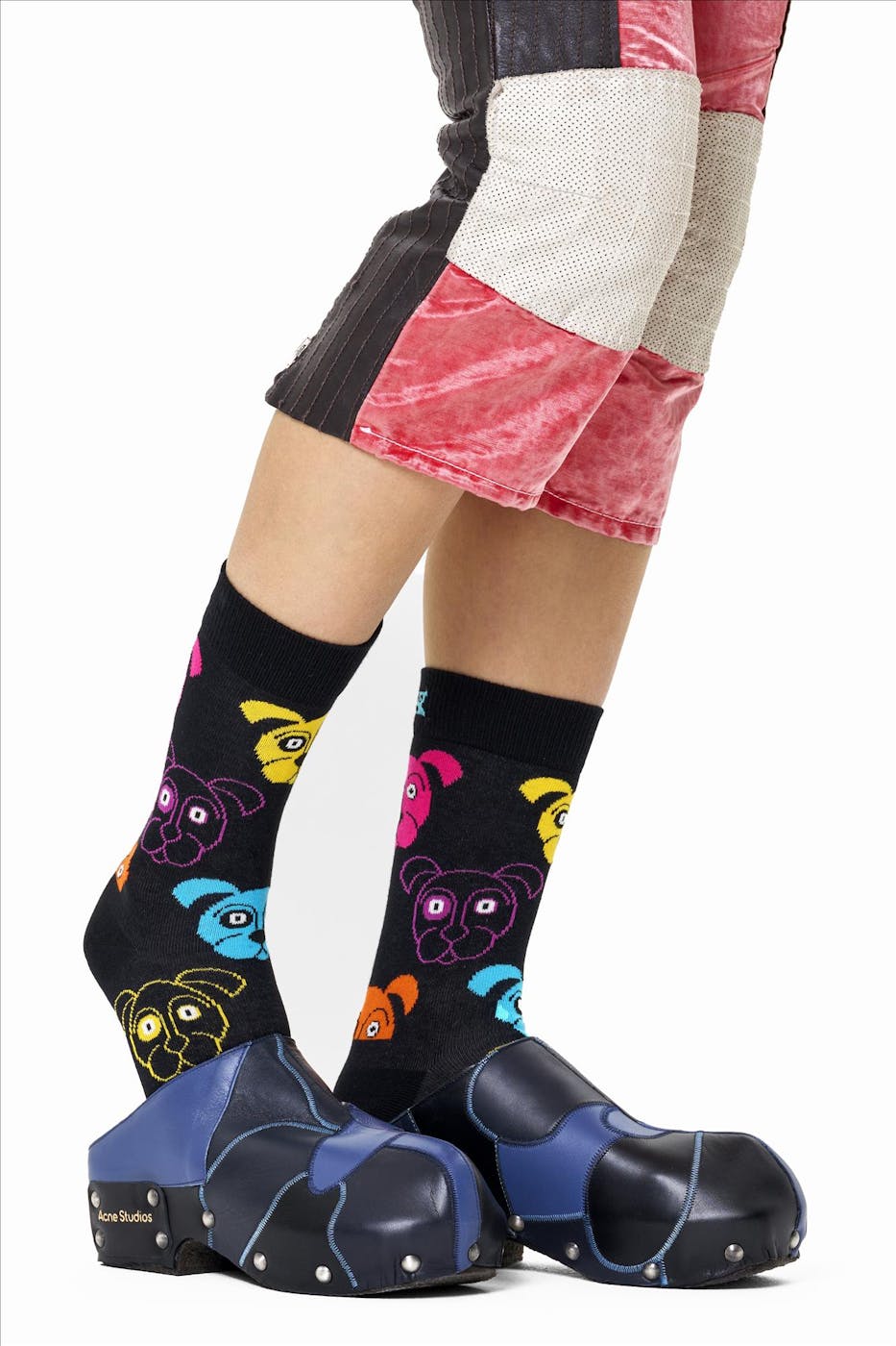 Happy Socks - Zwarte Animal Dog sokken maat 41-46