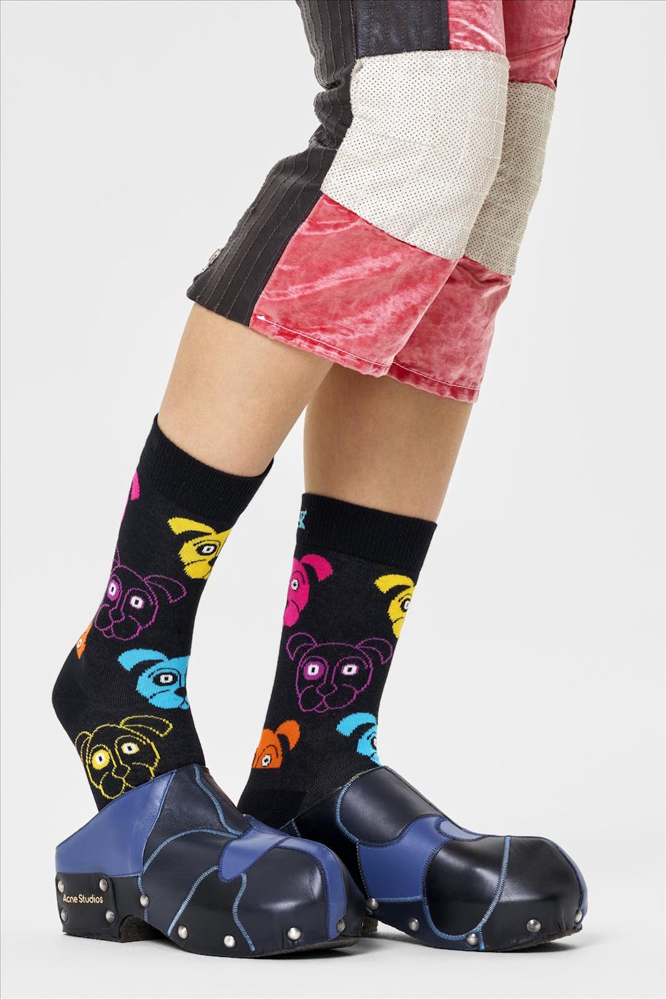 Happy Socks - Zwarte Animal Dog sokken maat 41-46