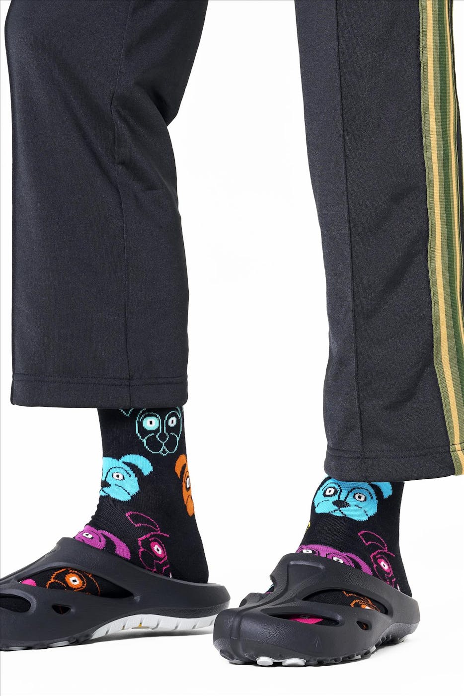 Happy Socks - Zwarte Animal Dog sokken maat 36-40