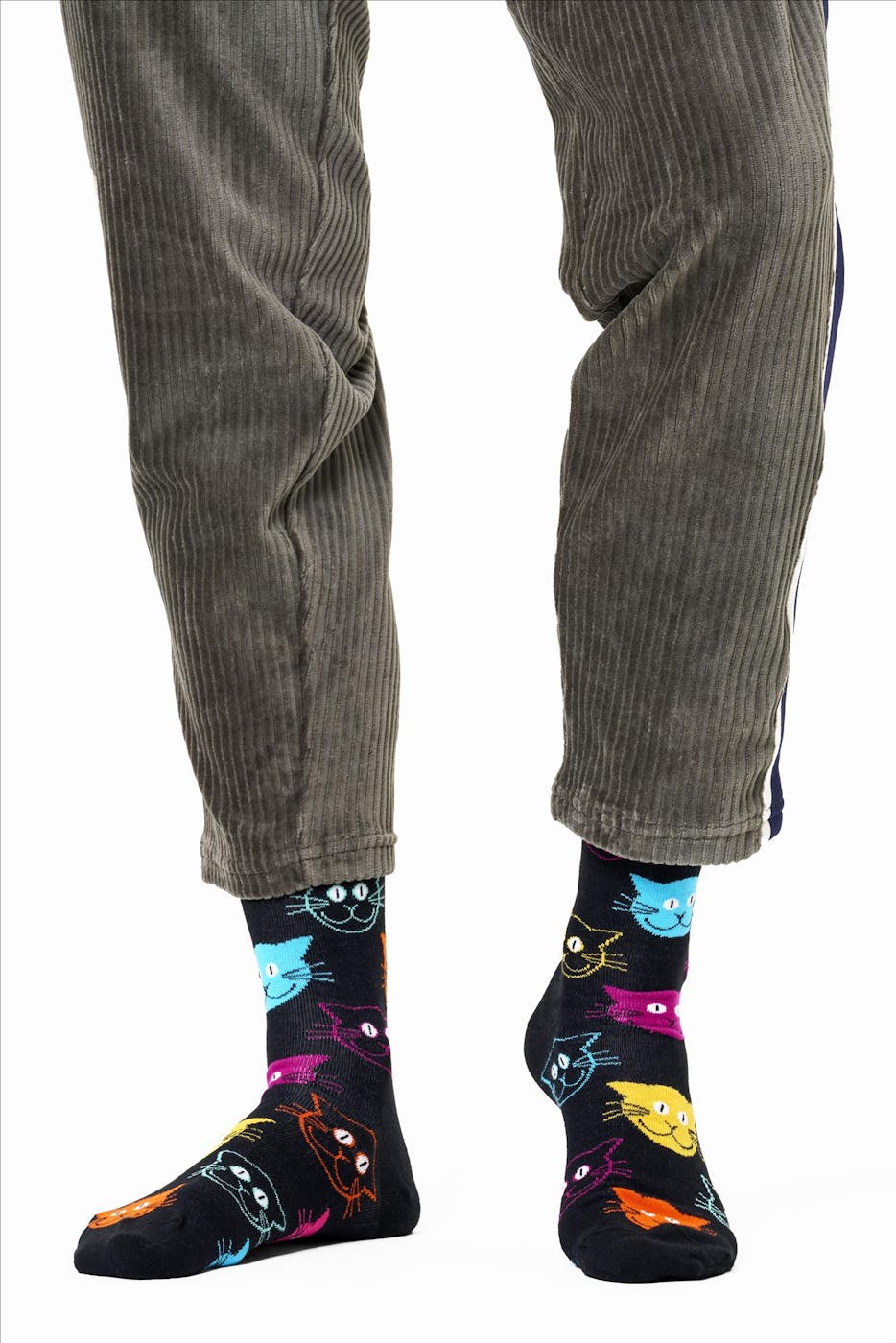 Happy Socks - Zwarte-multicolour Cat sokken, maat: 36-40