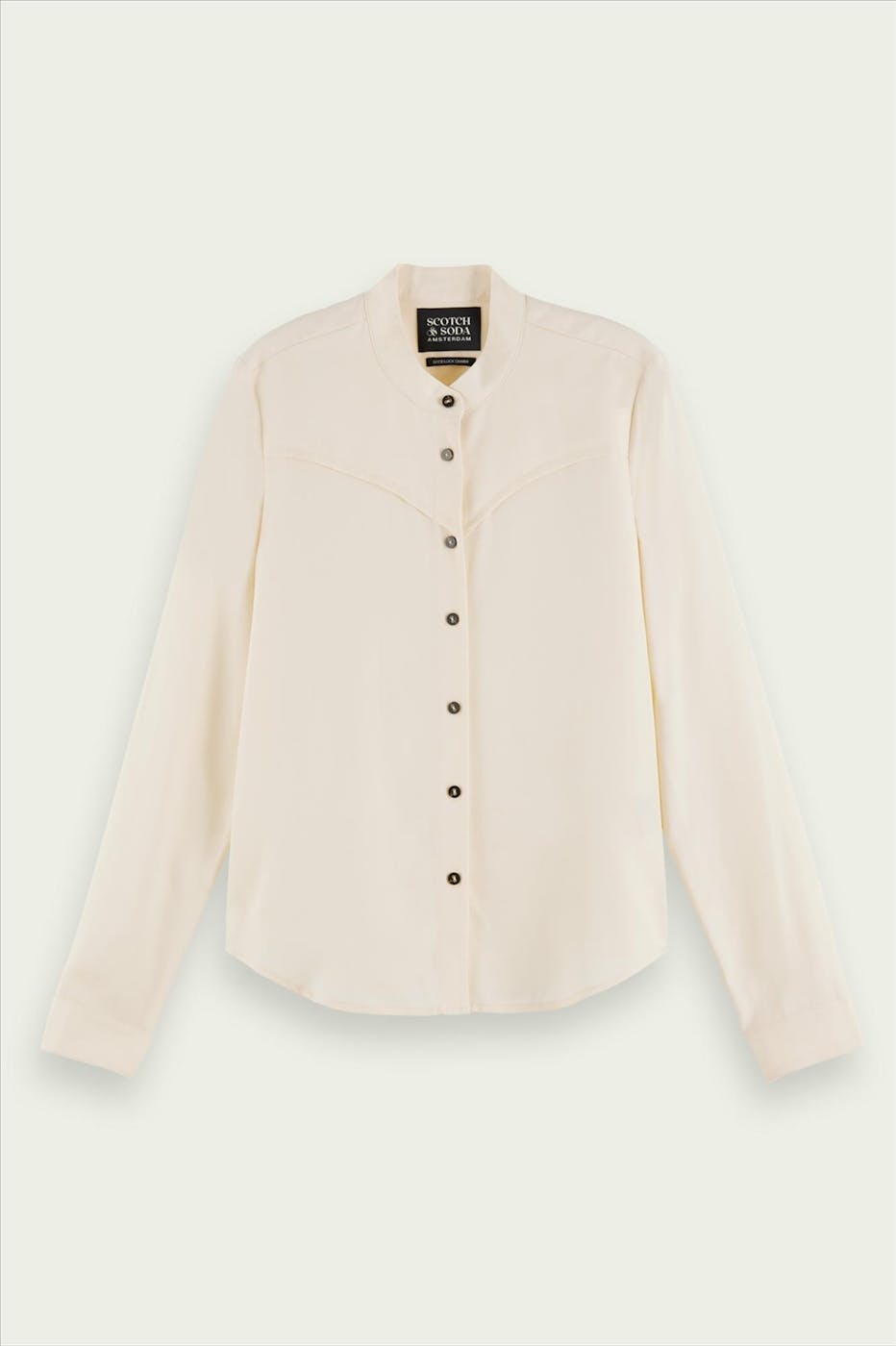 Scotch & Soda - Beige Mao western blouse