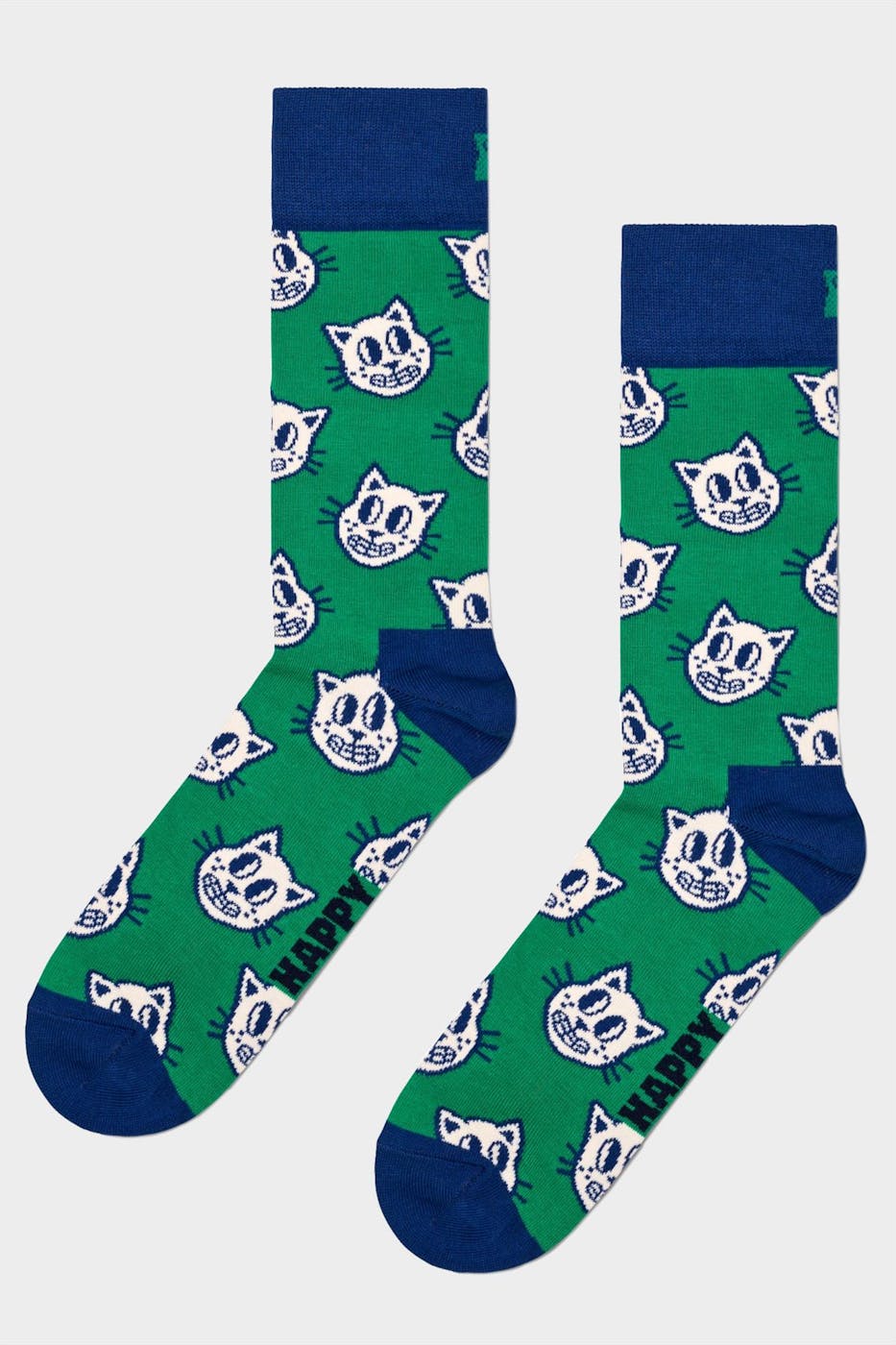 Happy Socks - Groene Cat sokken, maat: 41-46