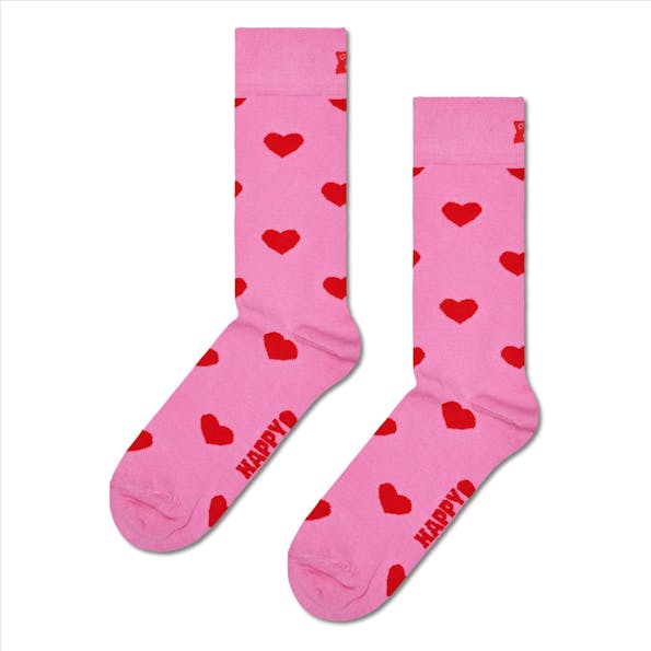 Happy Socks - Roze Heart sokken, maat: 36-40