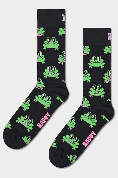 Happy Socks - Zwarte Frog sokken, maat: 41-46