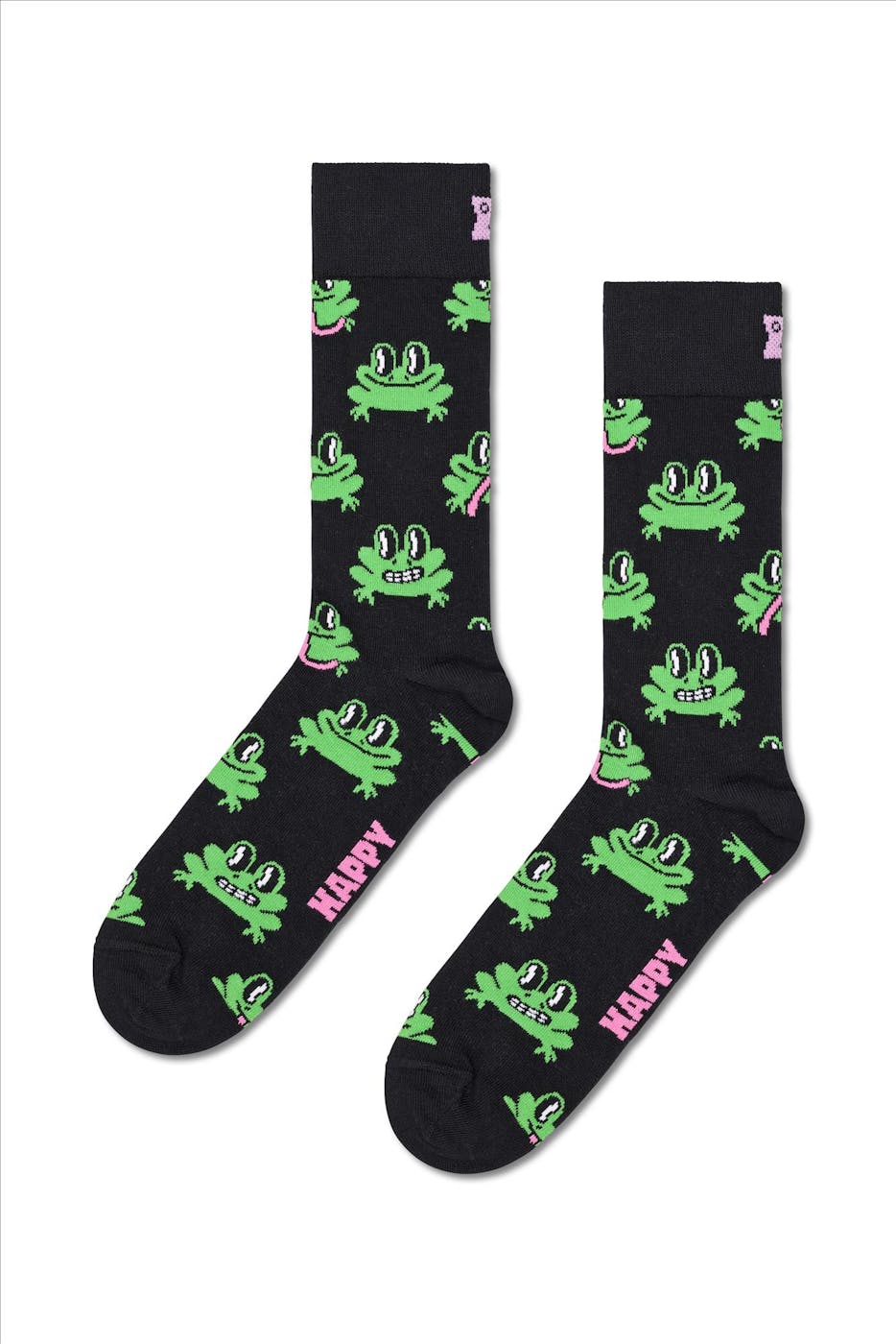 Happy Socks - Zwarte Frog sokken, maat: 41-46