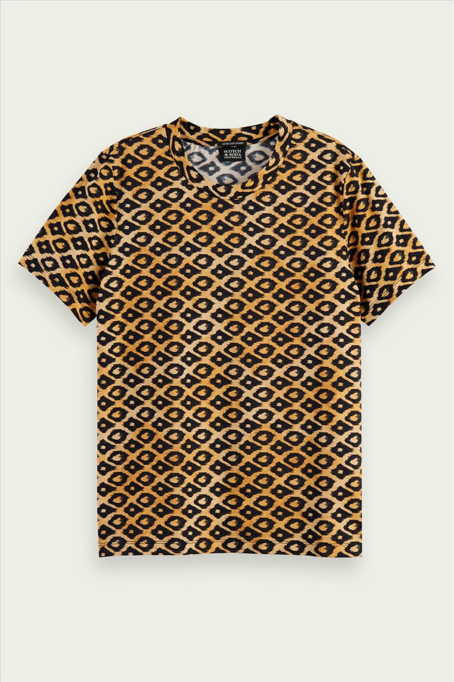 Scotch & Soda - Beige-zwarte Leopard T-shirt