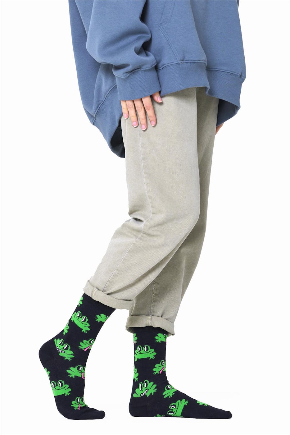 Happy Socks - Zwarte Frog sokken, maat: 41-46