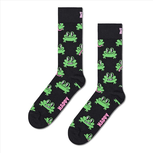 Happy Socks - Zwarte Frog sokken, maat: 41-46