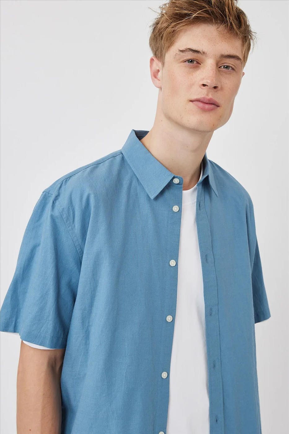 Minimum - Blauw Eric hemd