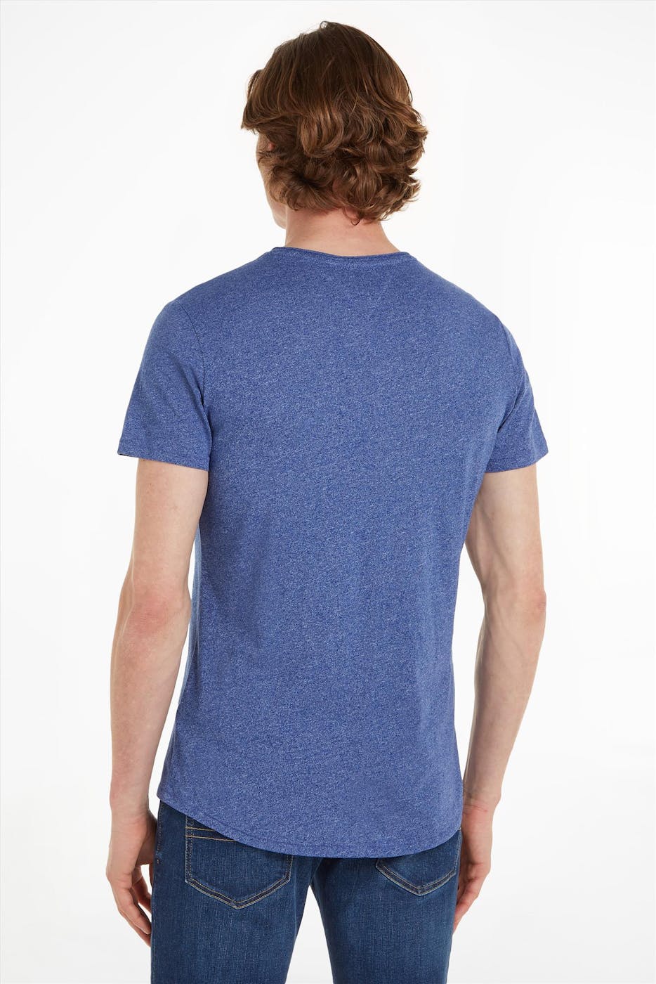 Tommy Jeans - Blauwe Slim Jaspe T-shirt