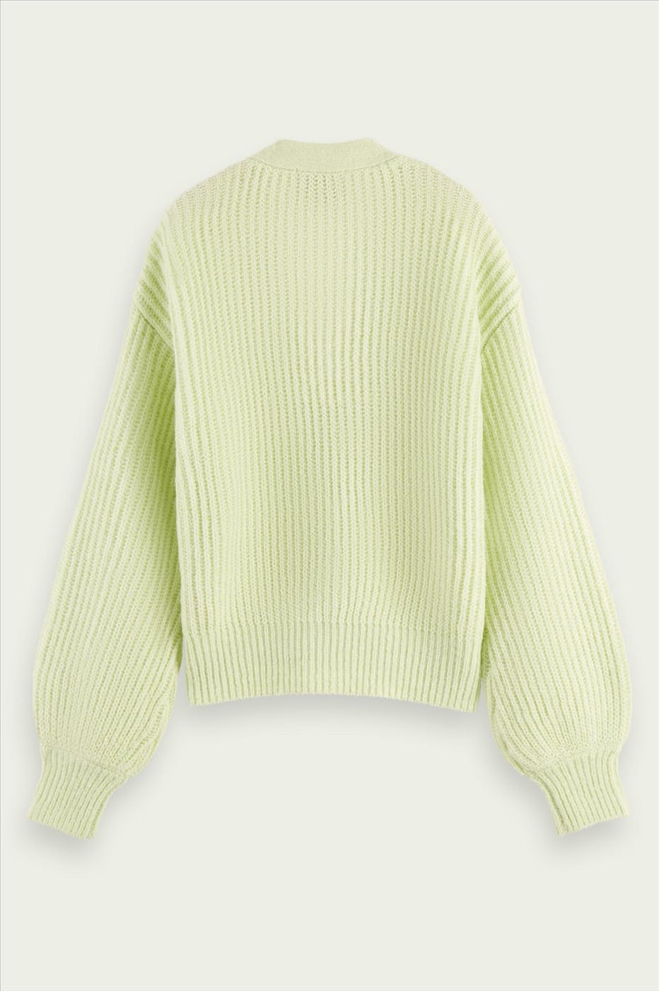 Scotch & Soda - Lichtgroene Boxy V cardigan