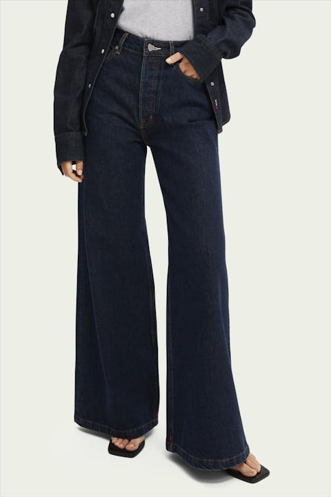 Scotch & Soda - Donkerblauwe The Wave wide/flared jeans