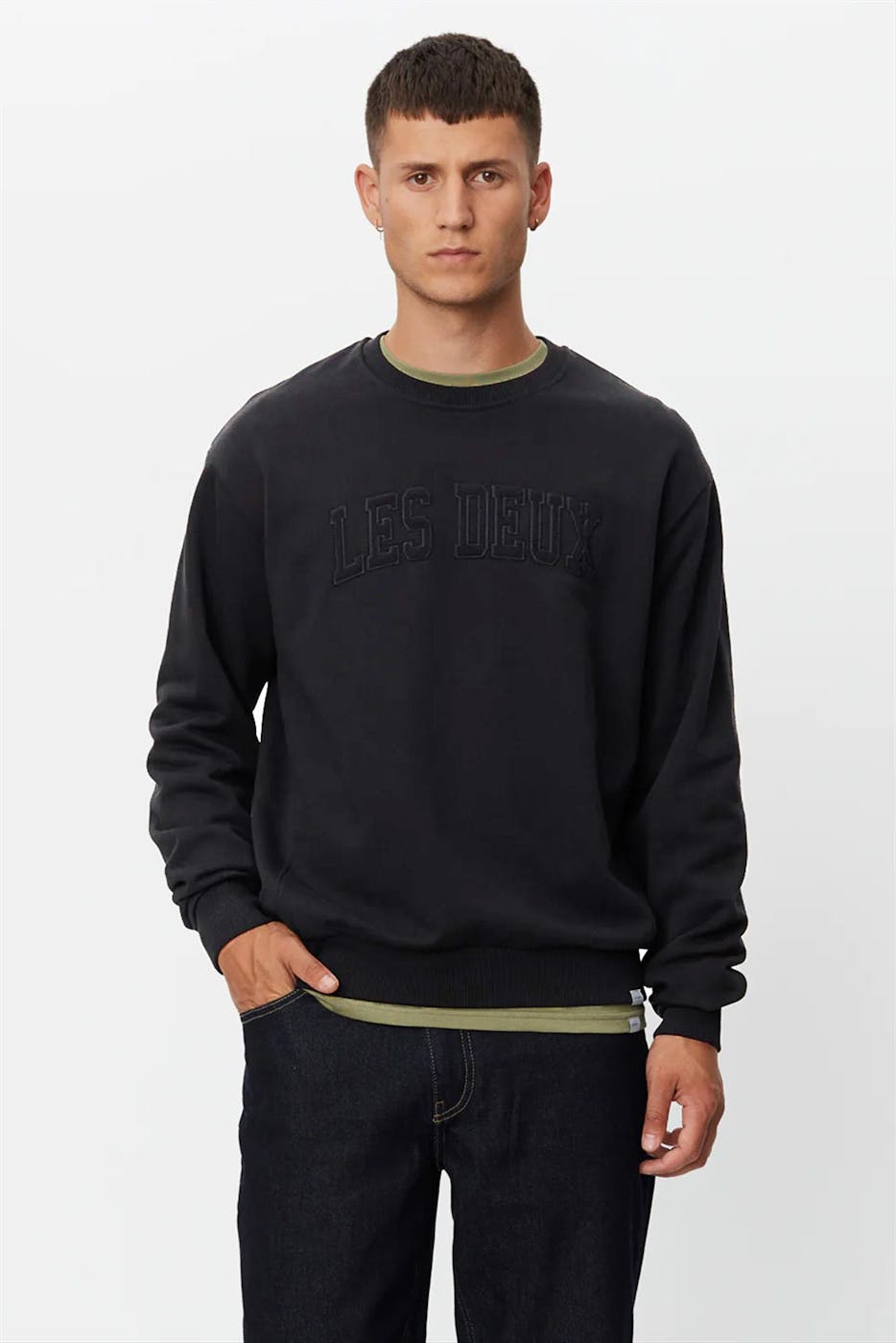 LES DEUX - Zwarte Script sweater