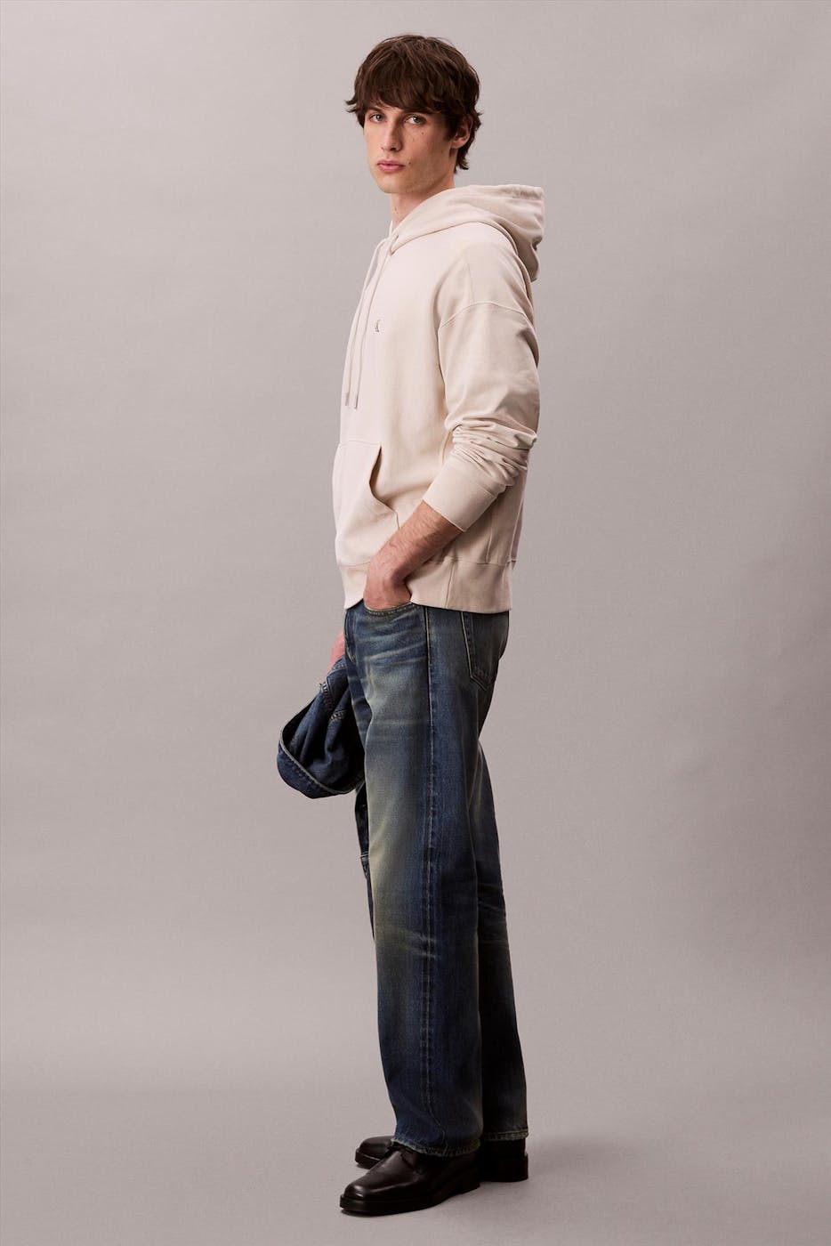 Calvin Klein Jeans - Beige Monogram hoodie