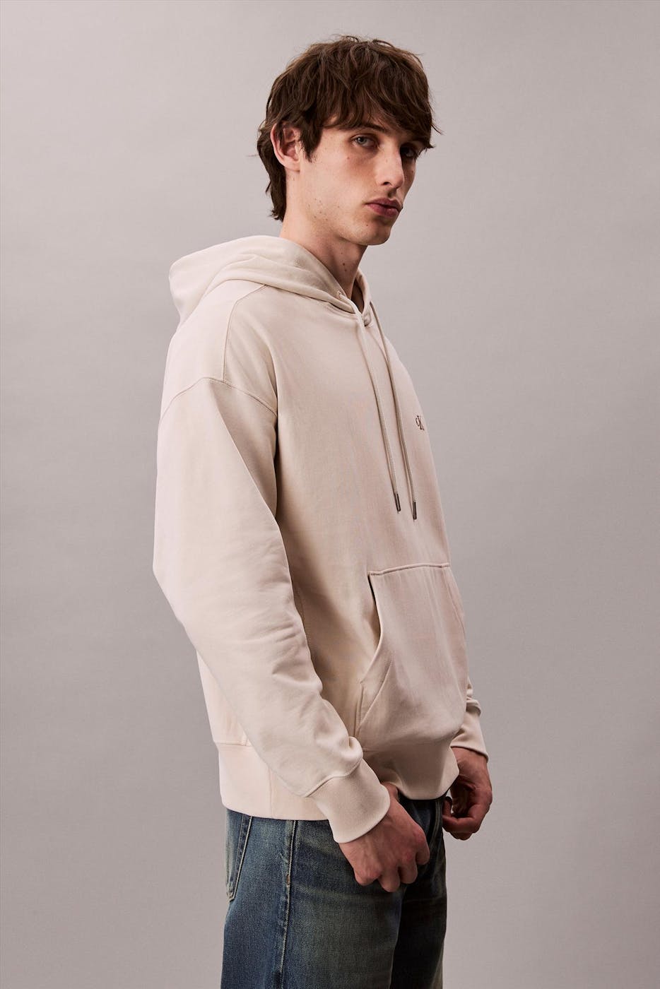 Calvin Klein Jeans - Beige Monogram hoodie