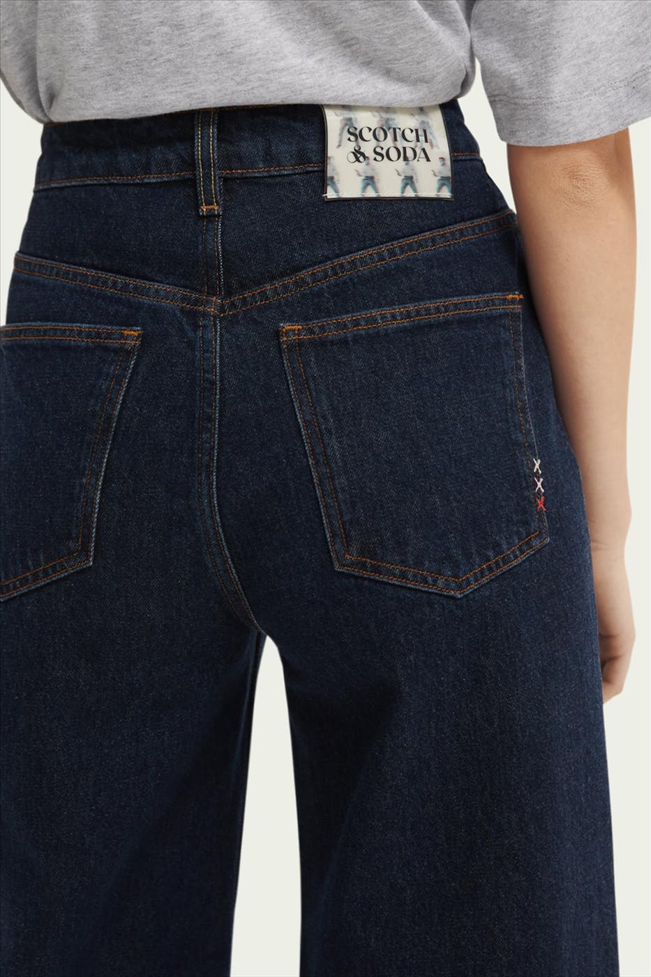 Scotch & Soda - Donkerblauwe The Wave wide/flared jeans