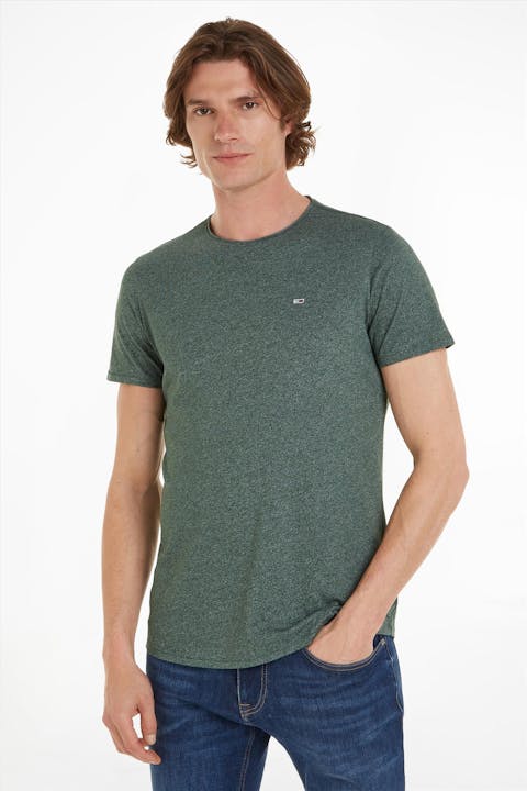 Tommy Jeans - Groene Slim Jaspe T-shirt