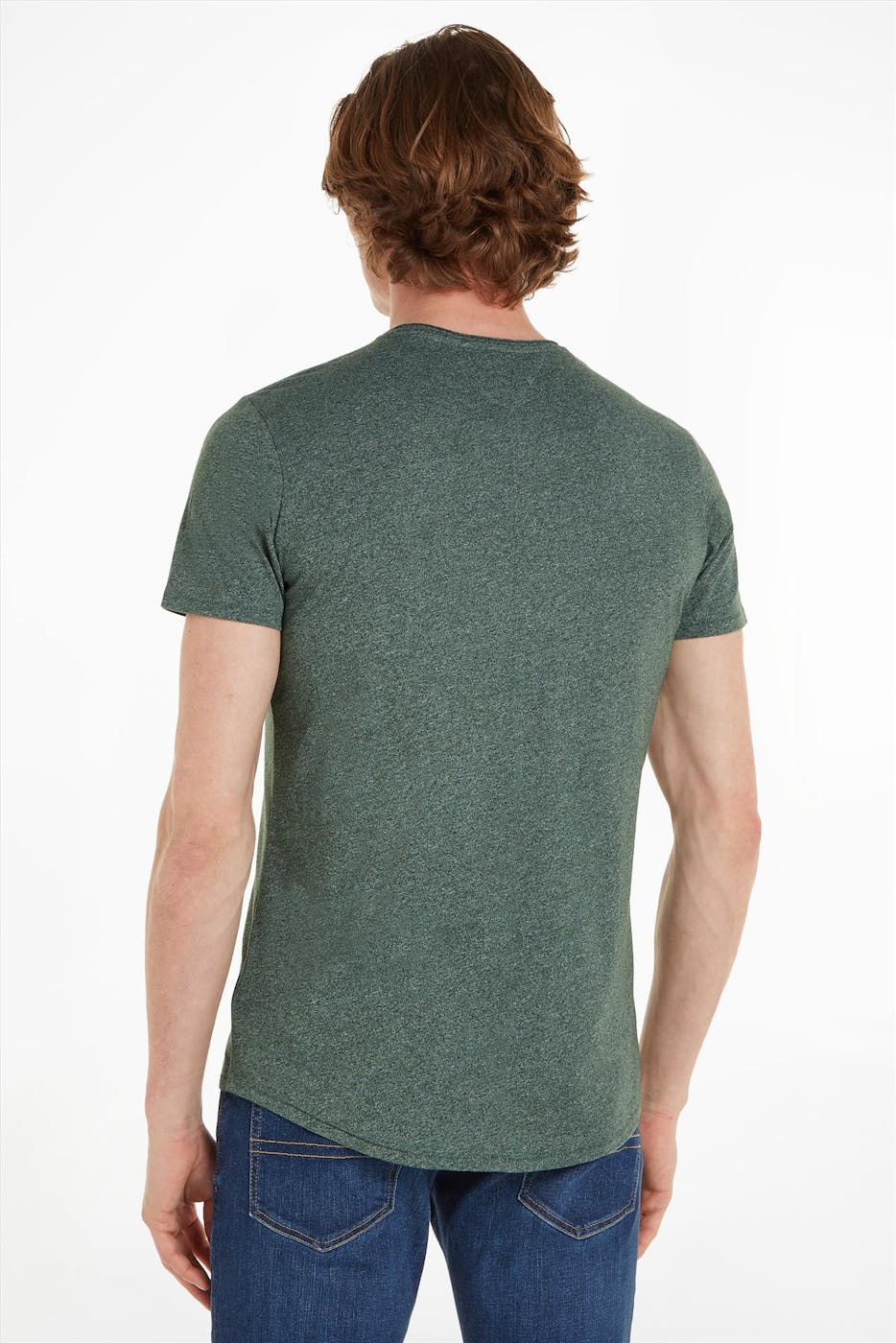 Tommy Jeans - Groene Slim Jaspe T-shirt